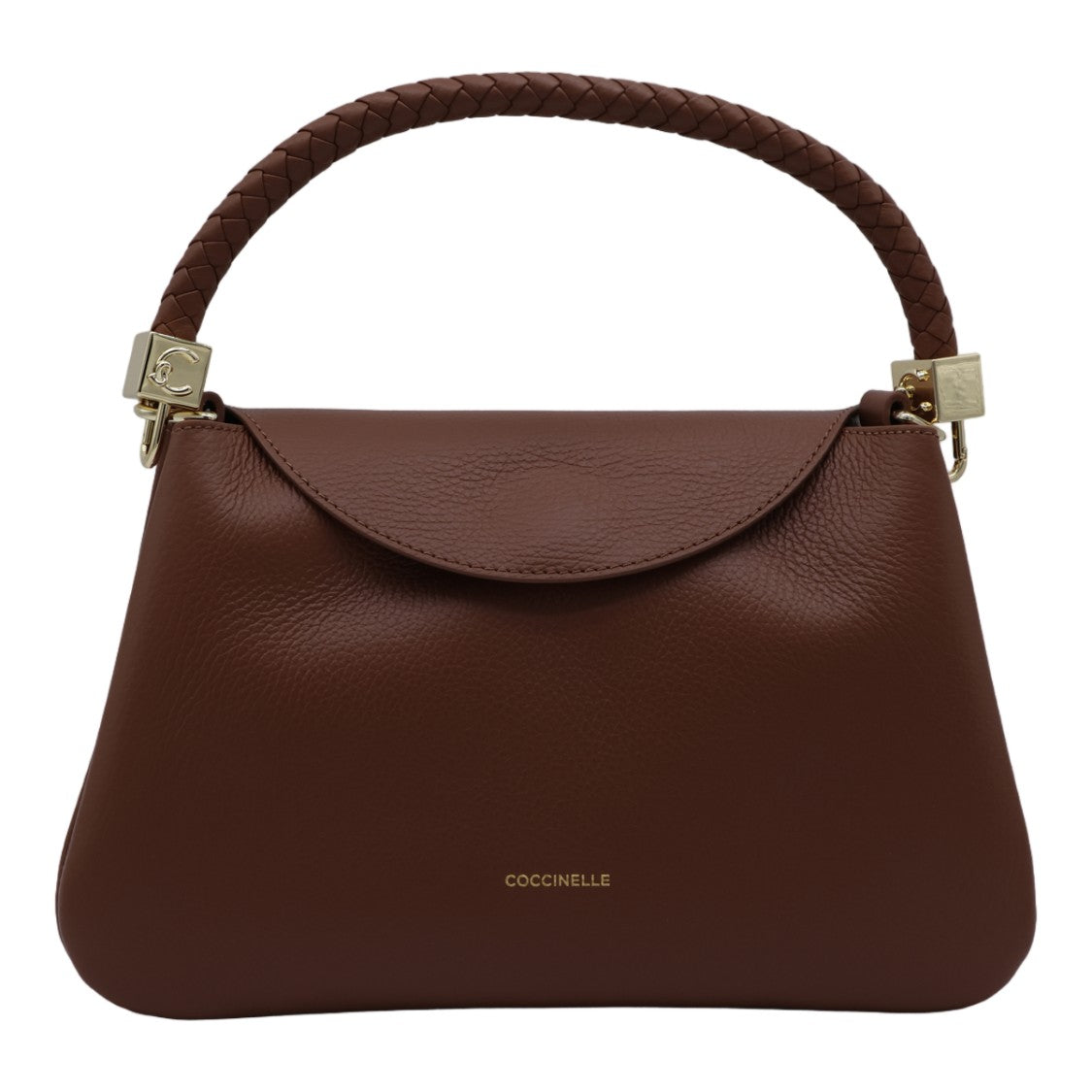 Coccinelle Structured Handbag With Rounded Flap And Braided Handle