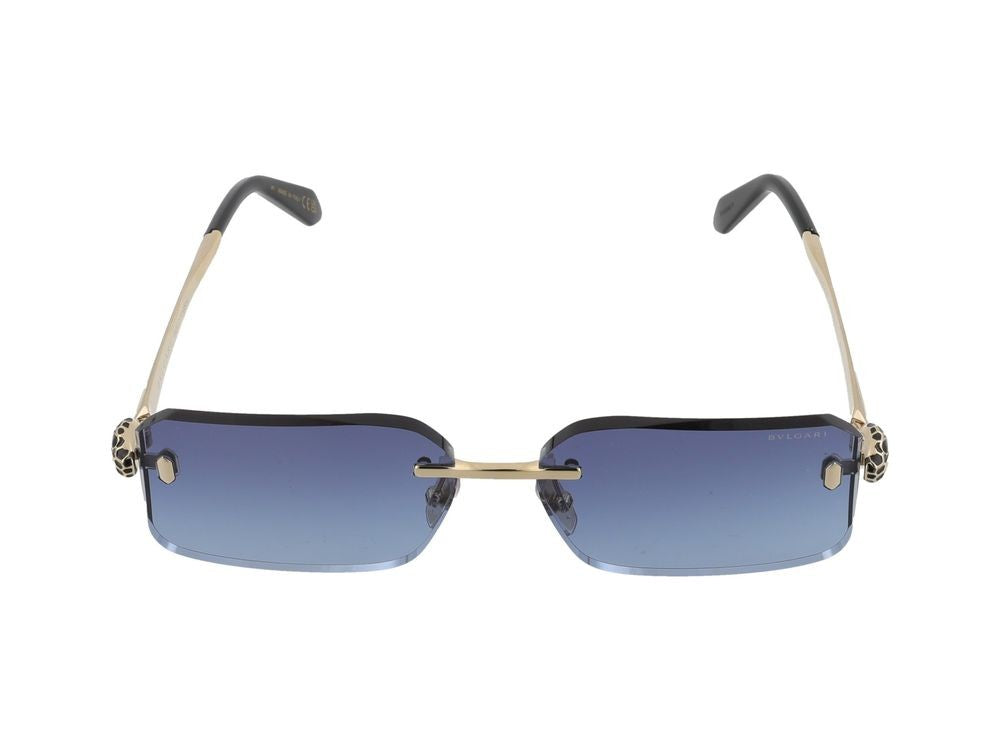 Bulgari Gradient Blue Lens Gold-Toned Temple Sunglasses