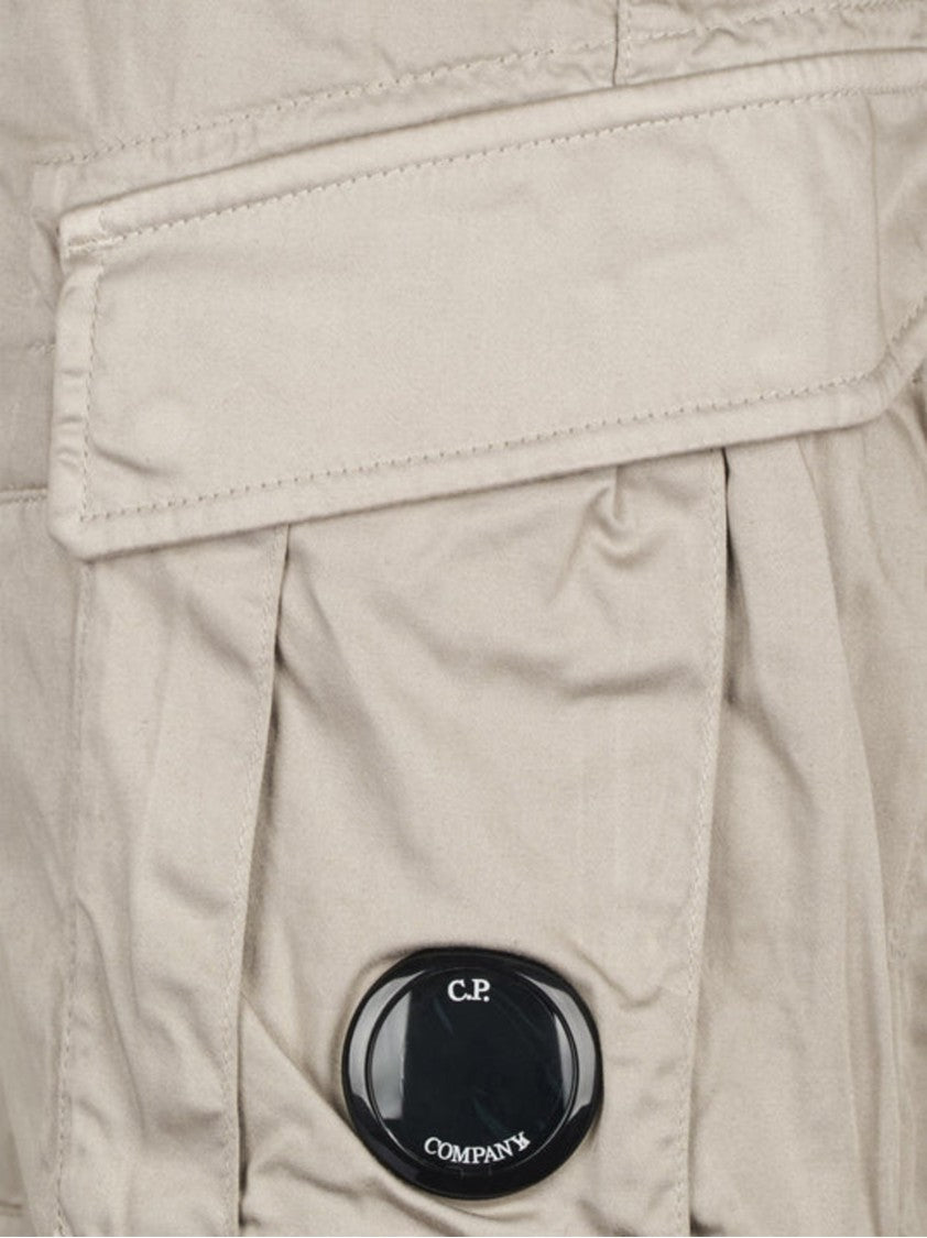C.P. Company Multi-Pocket Stretch Cotton Shorts With Front Closure
