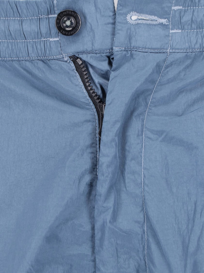 C.P. Company Wide-Leg Cargo Pants With Lens Detail And Smooth Fabric