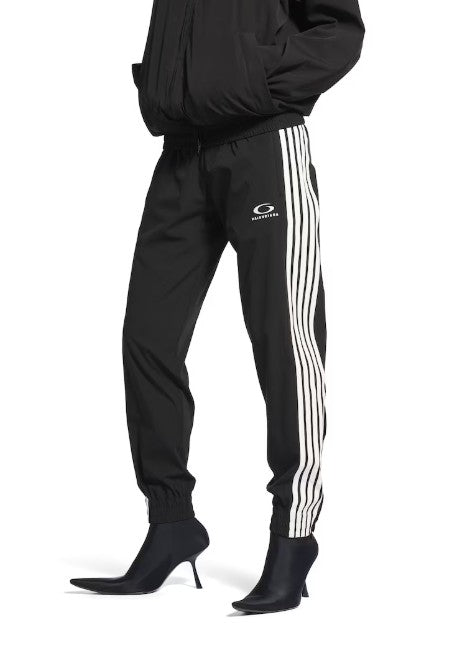 Balenciaga Tapered Black Trousers With White Stripes