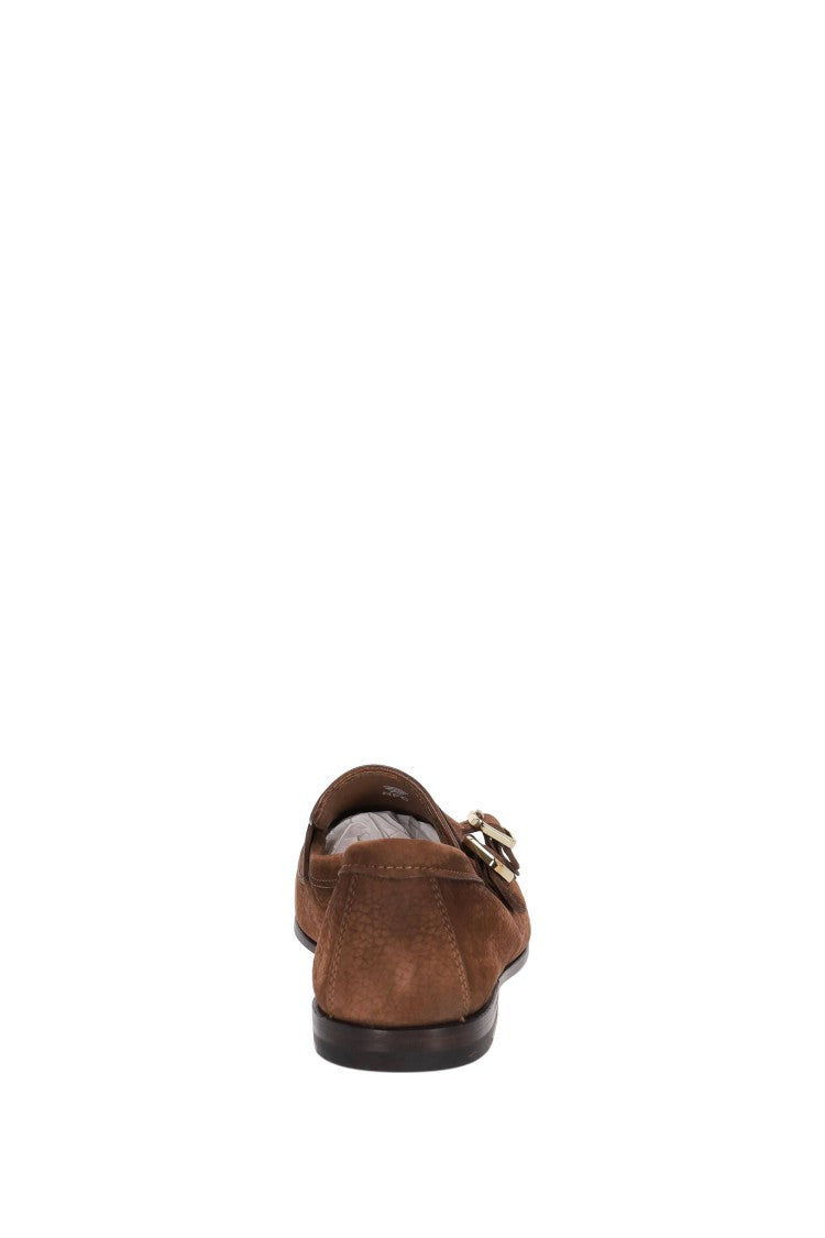Santoni Carlos Nabuck Double-Buckle Moccasins