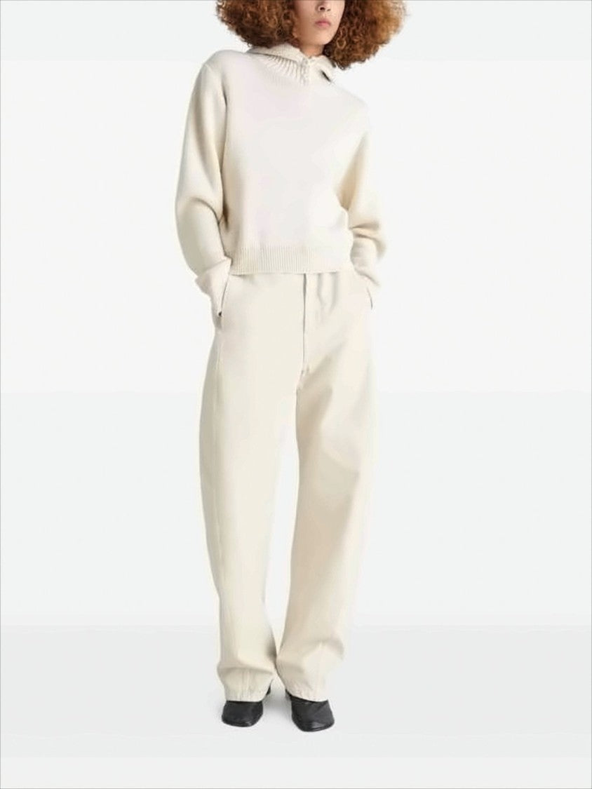 Lemaire Minimalist Ribbed Hooded Sweater With Cropped Fit