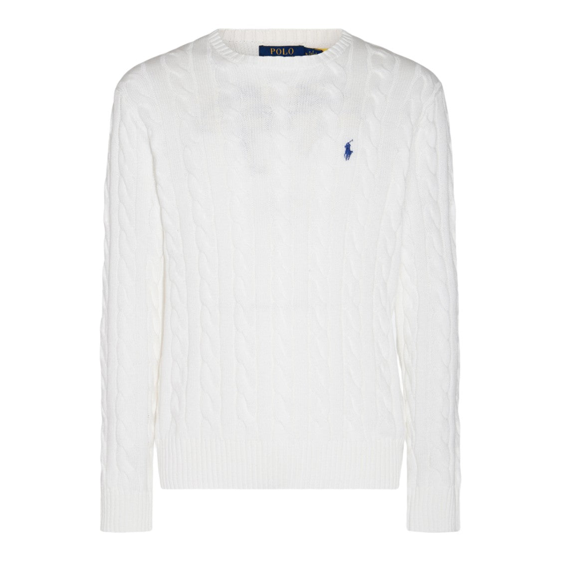 Polo Ralph Lauren Classic Cable-Knit Sweater With Textured Design And Logo
