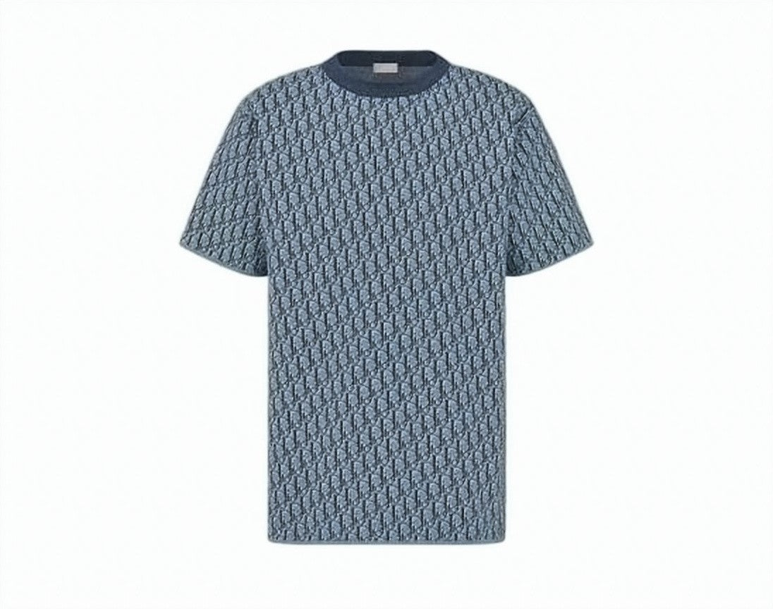 Dior Patterned Short-Sleeved T-Shirt With Ribbed Collar