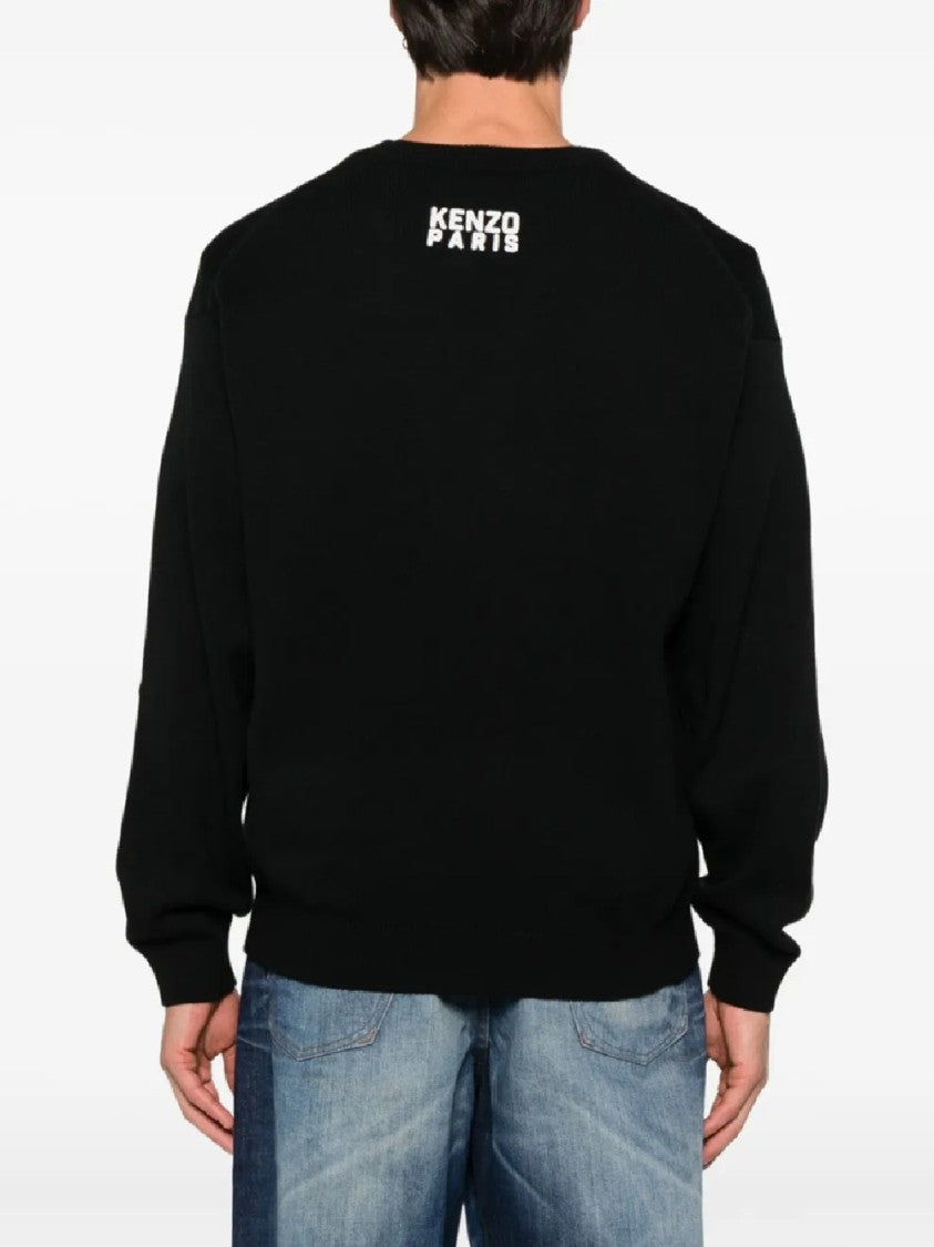Kenzo Graphic Black Cotton Knitwear