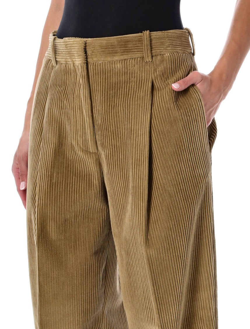 Róhe Velvet Ted Wide Corduroy Straight-Leg Pants