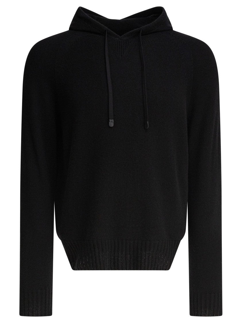 Tom Ford Seamless Cashmere Hooded Sweater With Ribbed Details