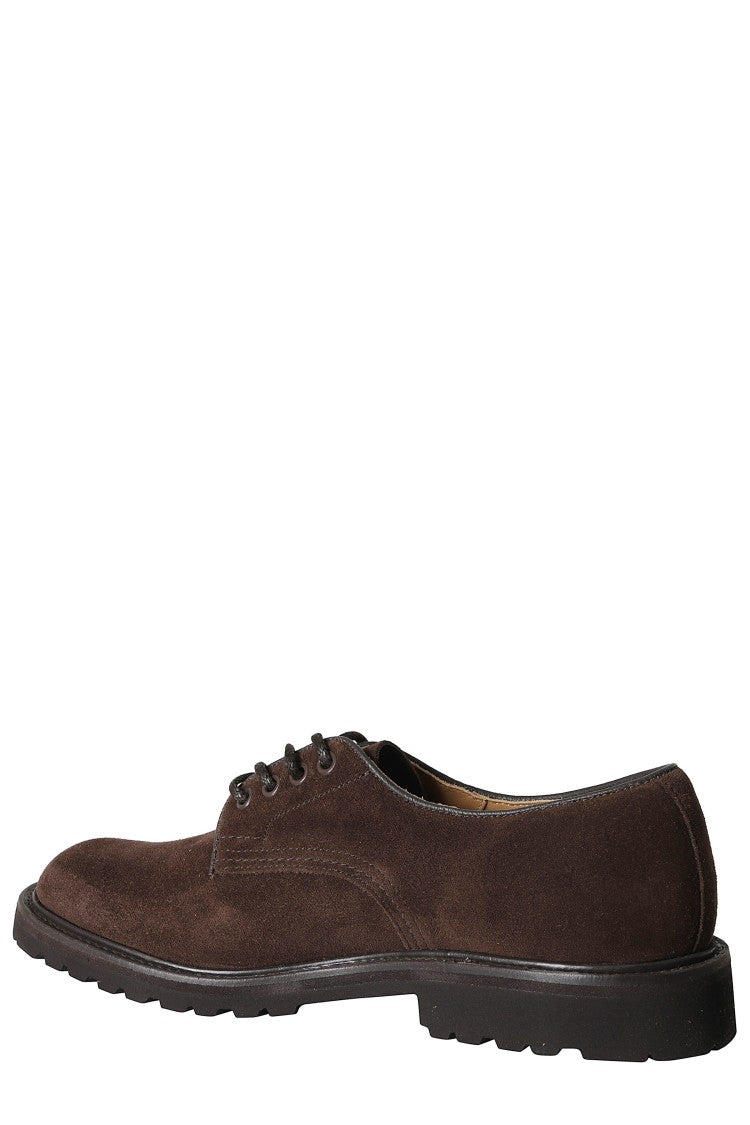 Tricker's Coffee Lace-Up Rugged Sole Daniel Suede Shoes