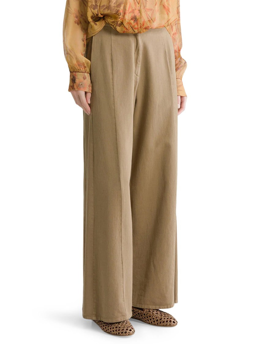 Forte Forte Fluid Cotton Twill High Waist Clean Seams Wide-Leg Pants