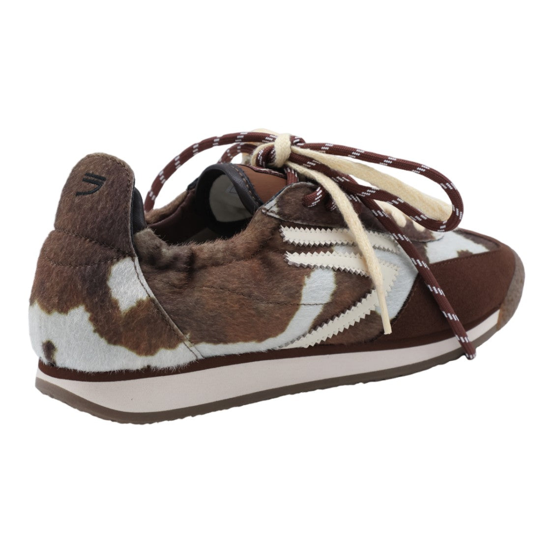 Puraai Textured Cowhide Zigzag Sneakers