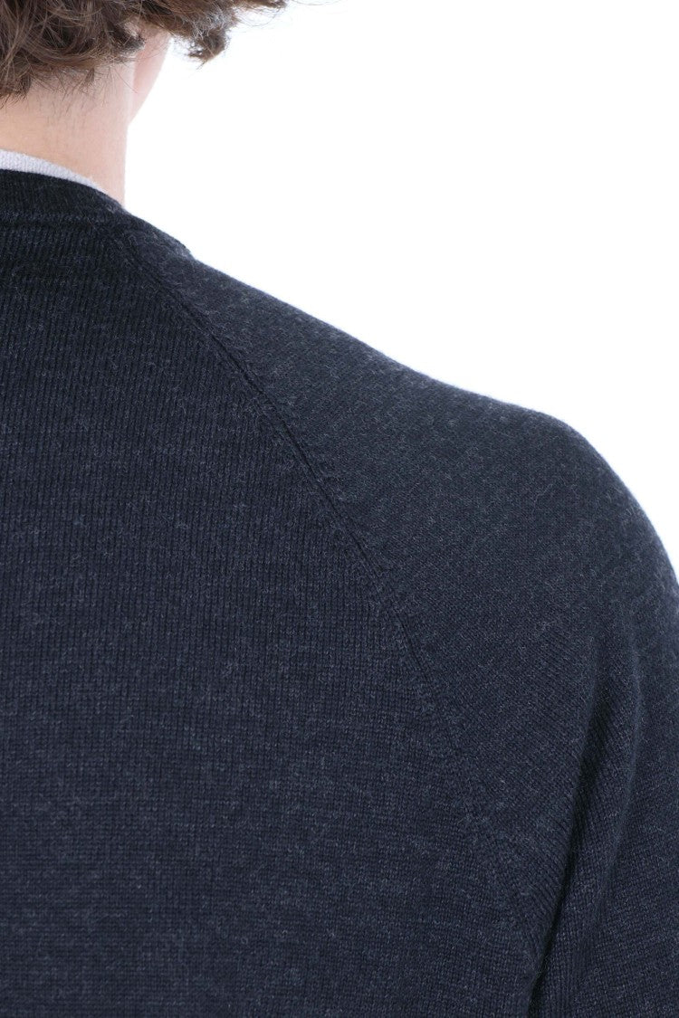 Eleventy Crew Neck Sweater In Pure Virgin Wool