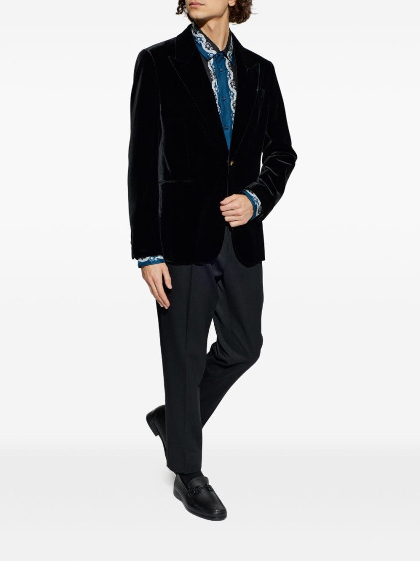 Versace Silk And Nylon Point Collar Shirt