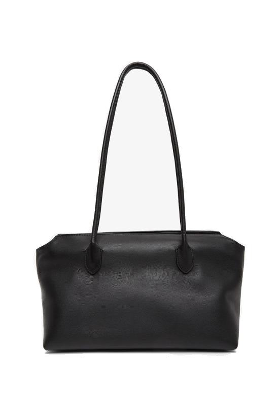 The Row Rectangular Black Calf Leather Shoulder Bag