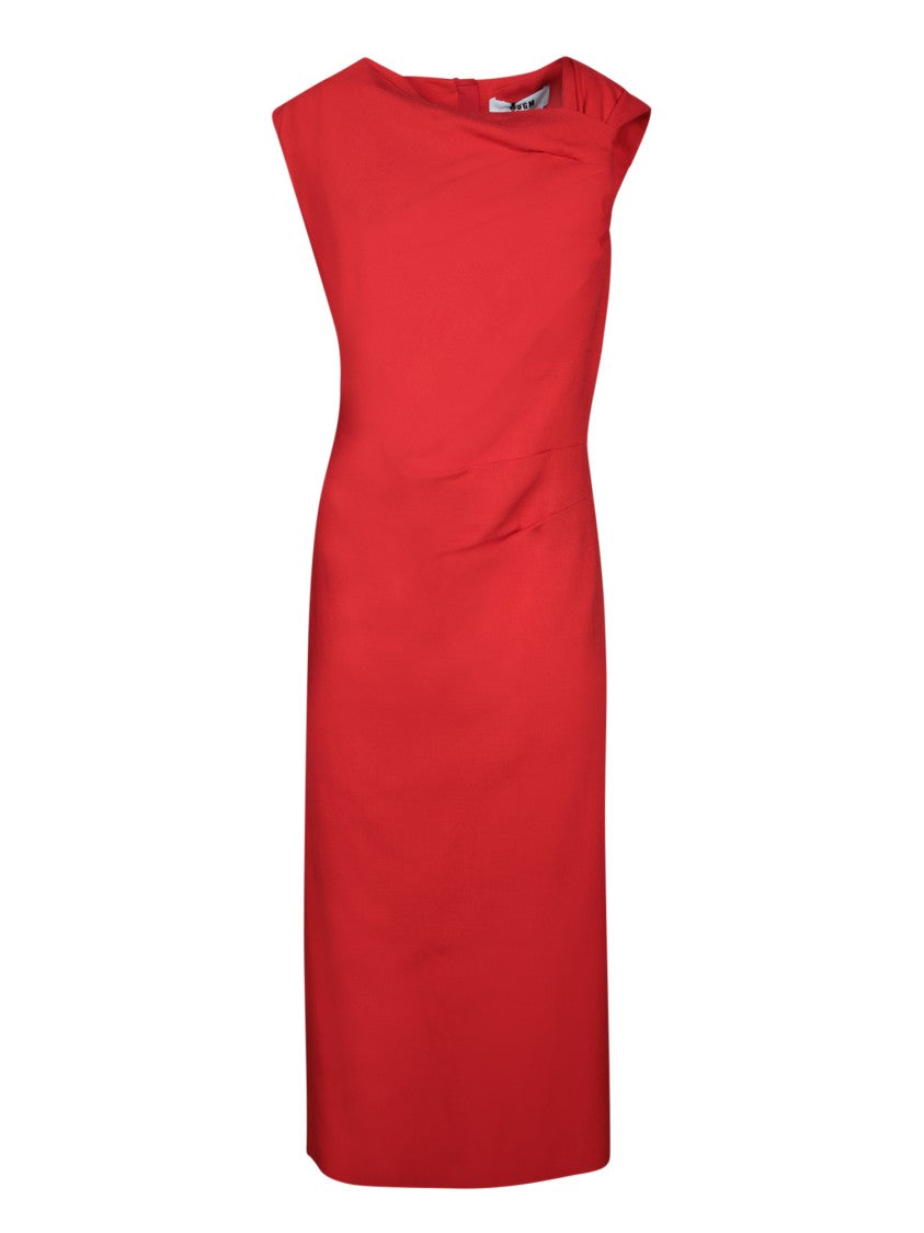 Msgm Red Dress With Fitted Silhouette