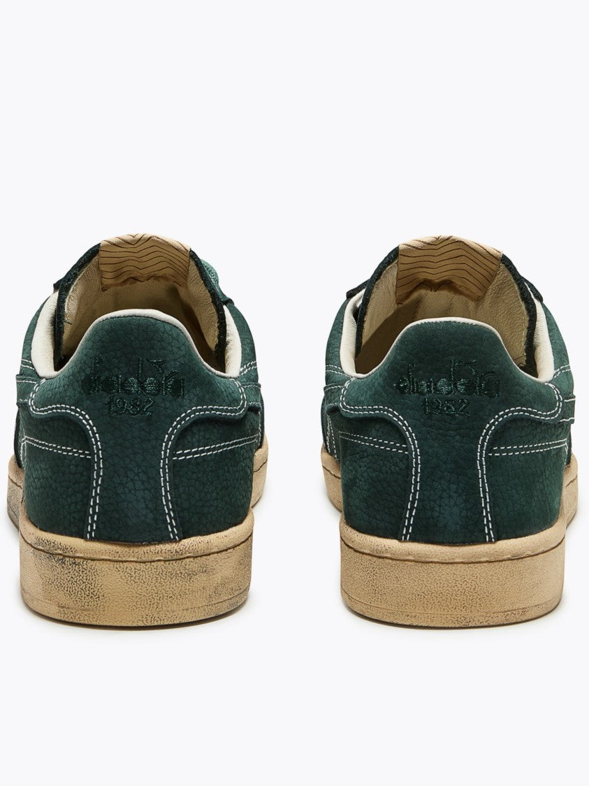 Diadora Textured Dark Green Low-Top Sneakers