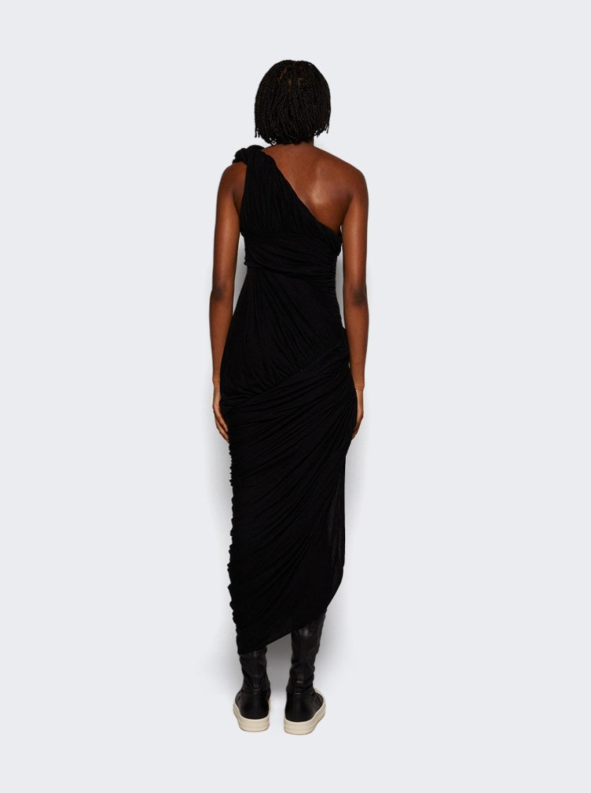 Rick Owens Lido Draped Midi Dress Black