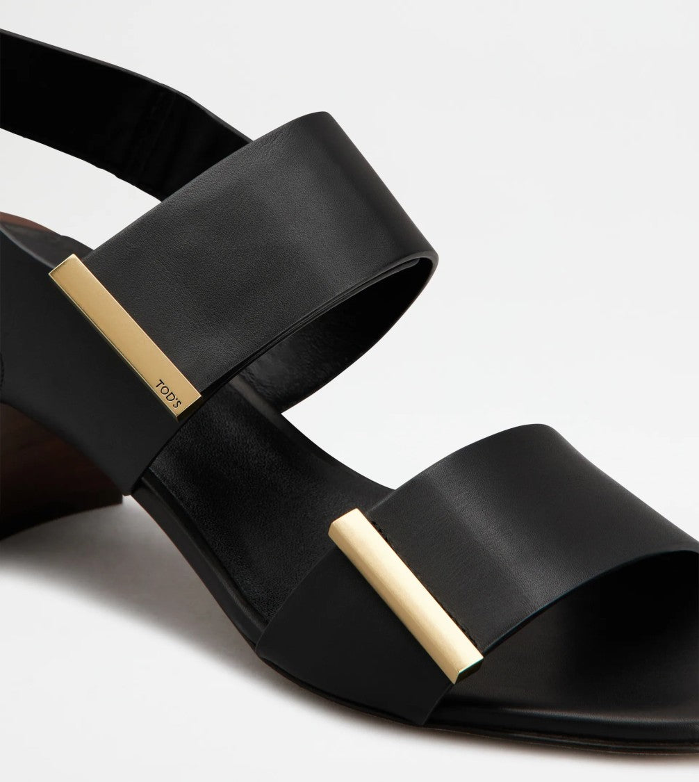 Tod's Sand. Cuoio T55 03L Metal Strap Sandals
