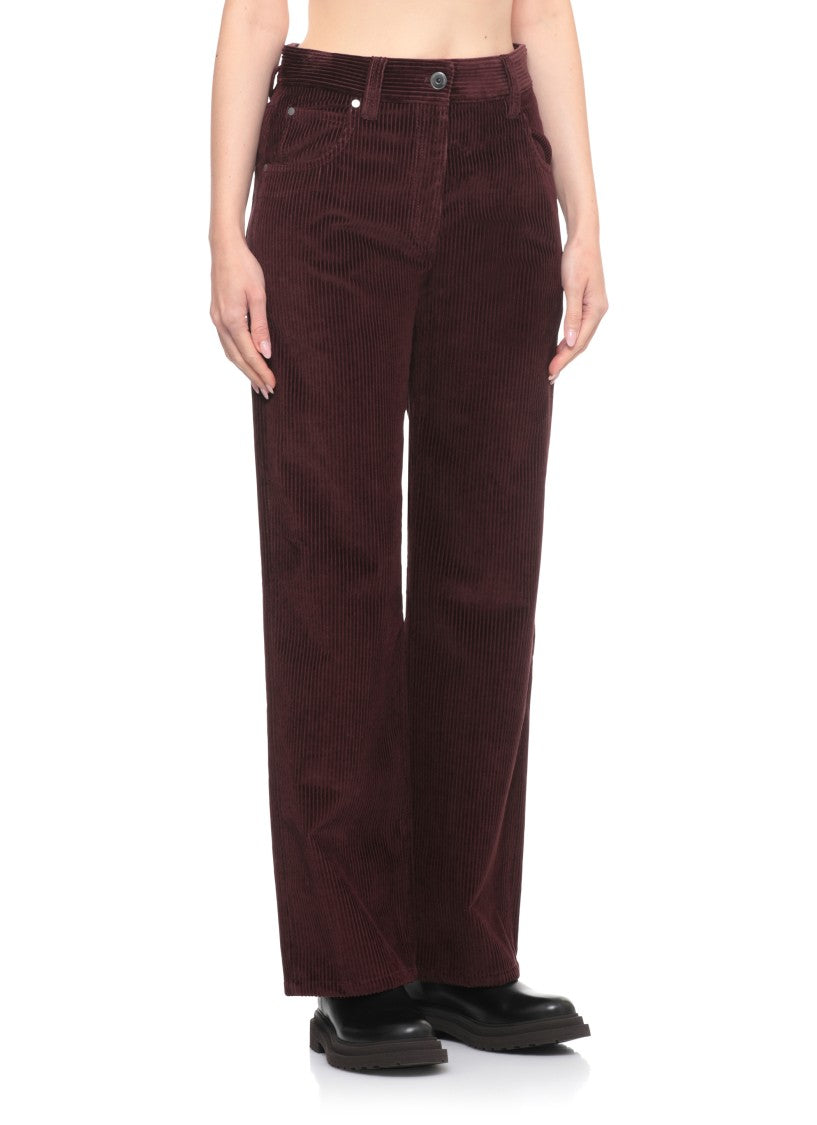 Brunello Cucinelli Bordeaux Cotton Pants