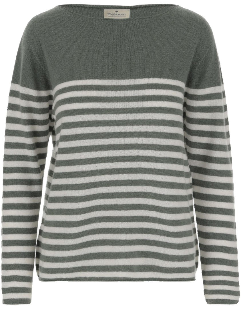 Bruno Manetti Cashmere Sweater With All-Over Striped Pattern