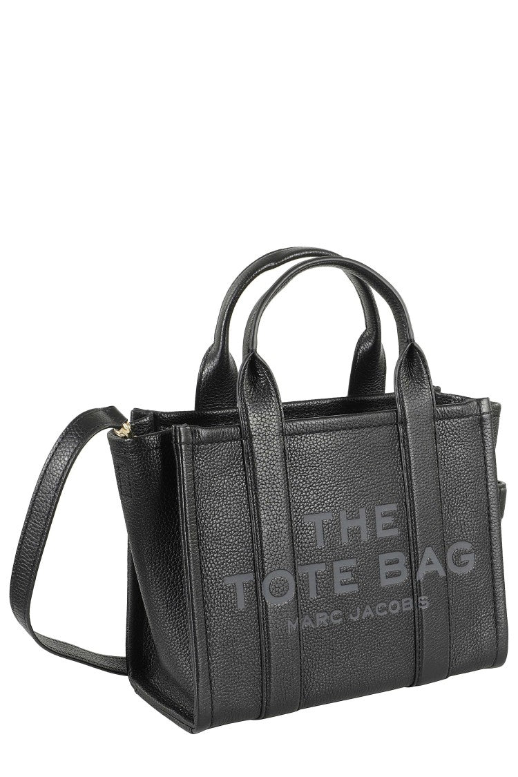 Marc Jacobs Black The Small Leather Embossed Logo Tote Bag