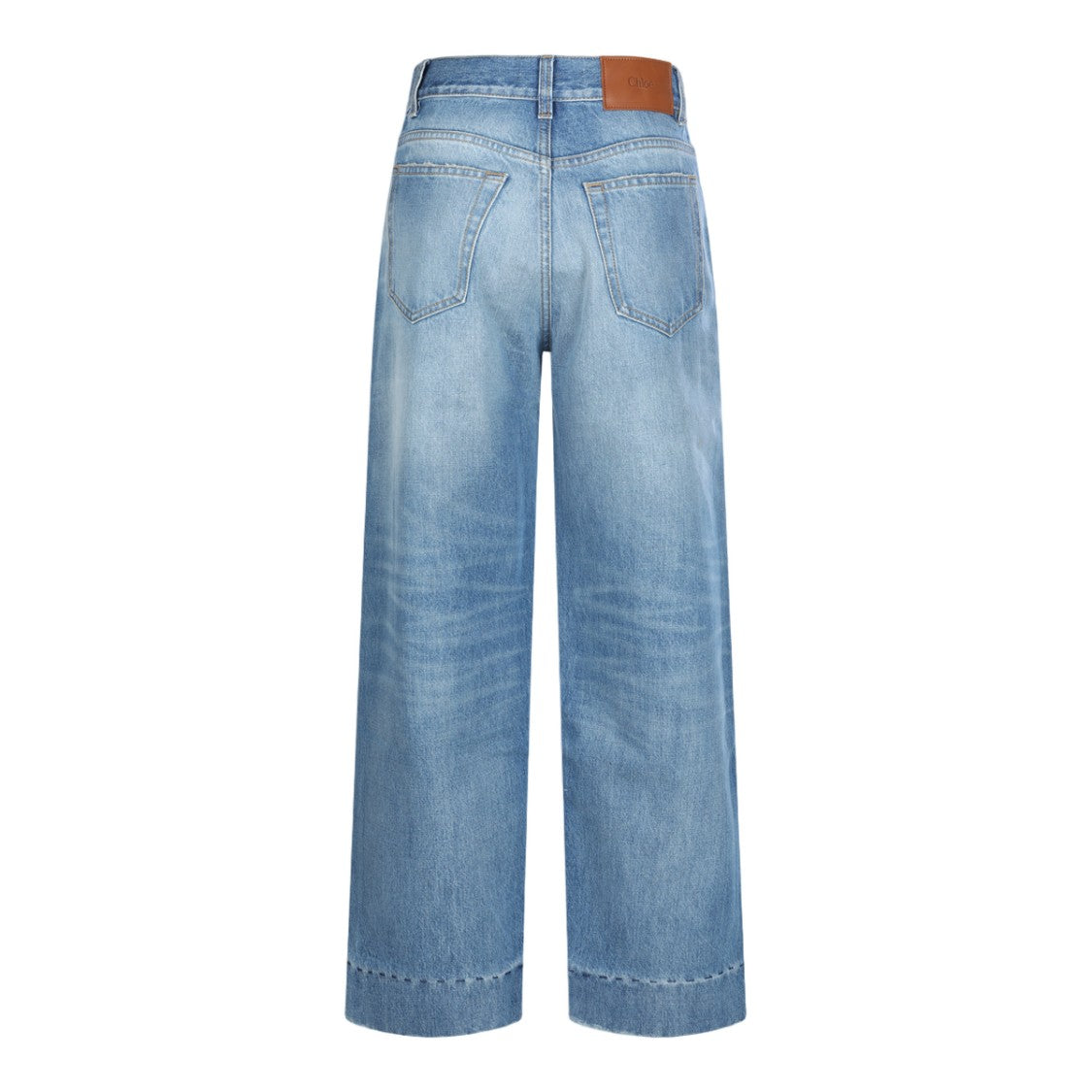 Chloé High-Waisted Wide-Leg Blue Jeans