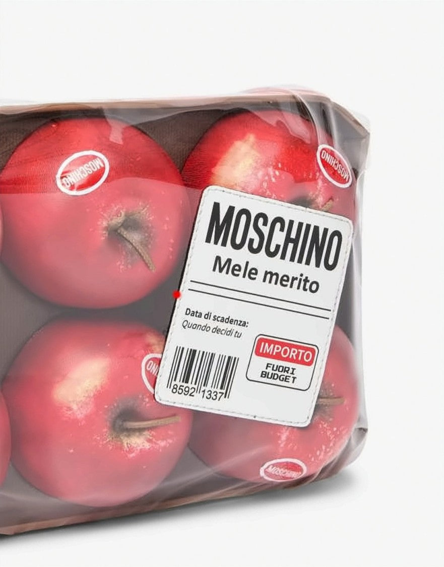 Moschino Novelty Tote Bag With Playful Apple Tray Design