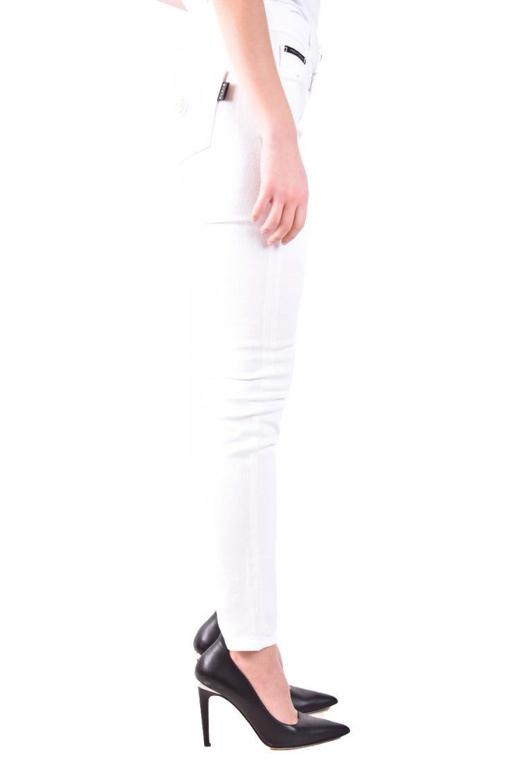 Philipp Plein White Cotton Trousers