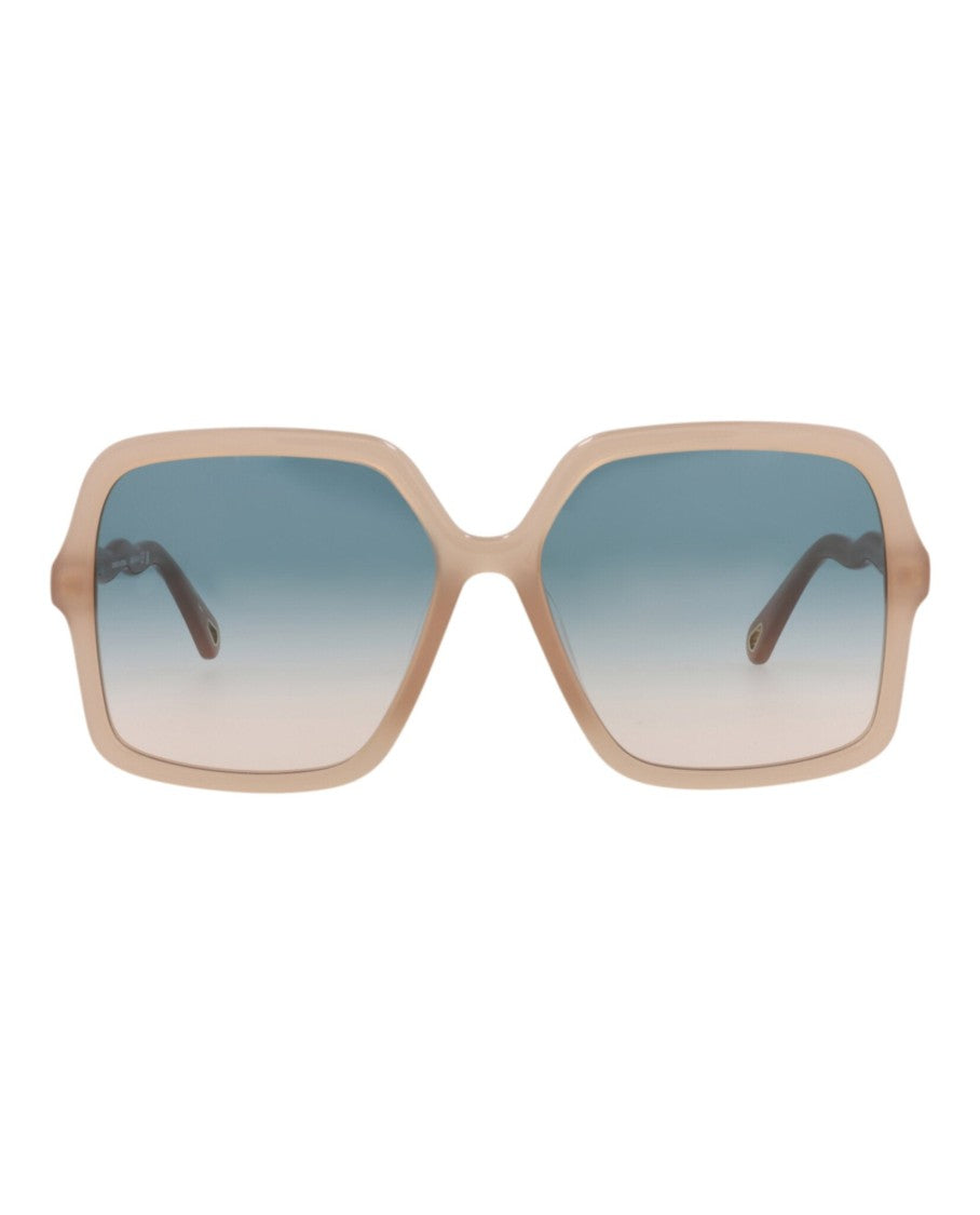Chloé Square-Frame Bio Acetate Sunglasses With Gradient Tint