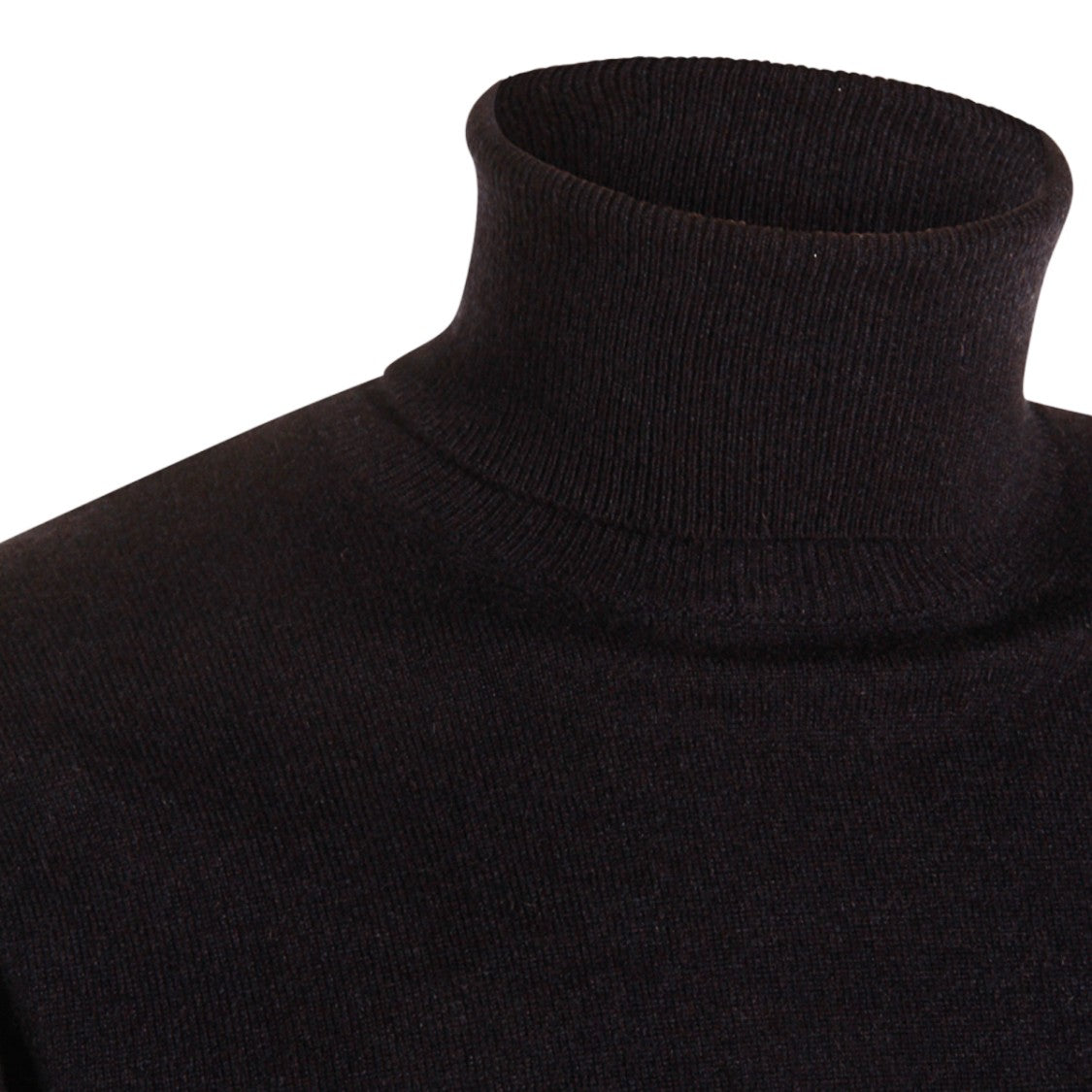 Malo Blue Cashmere Knit Sweater With High Collar