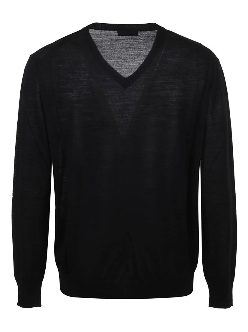Ballantyne Classic Wool Sweater With V-Neck Design And Texture
