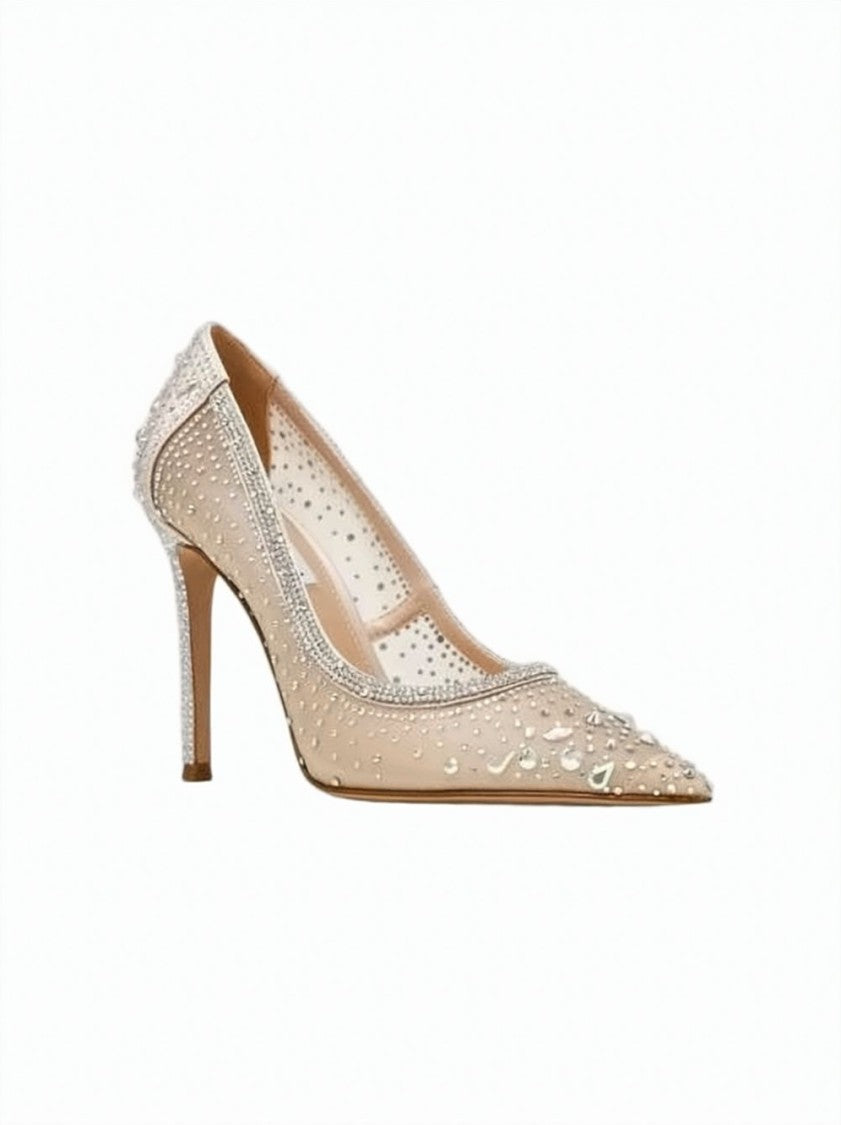 Steve Madden Ivory Encaged Rhinestone Stiletto Pumps