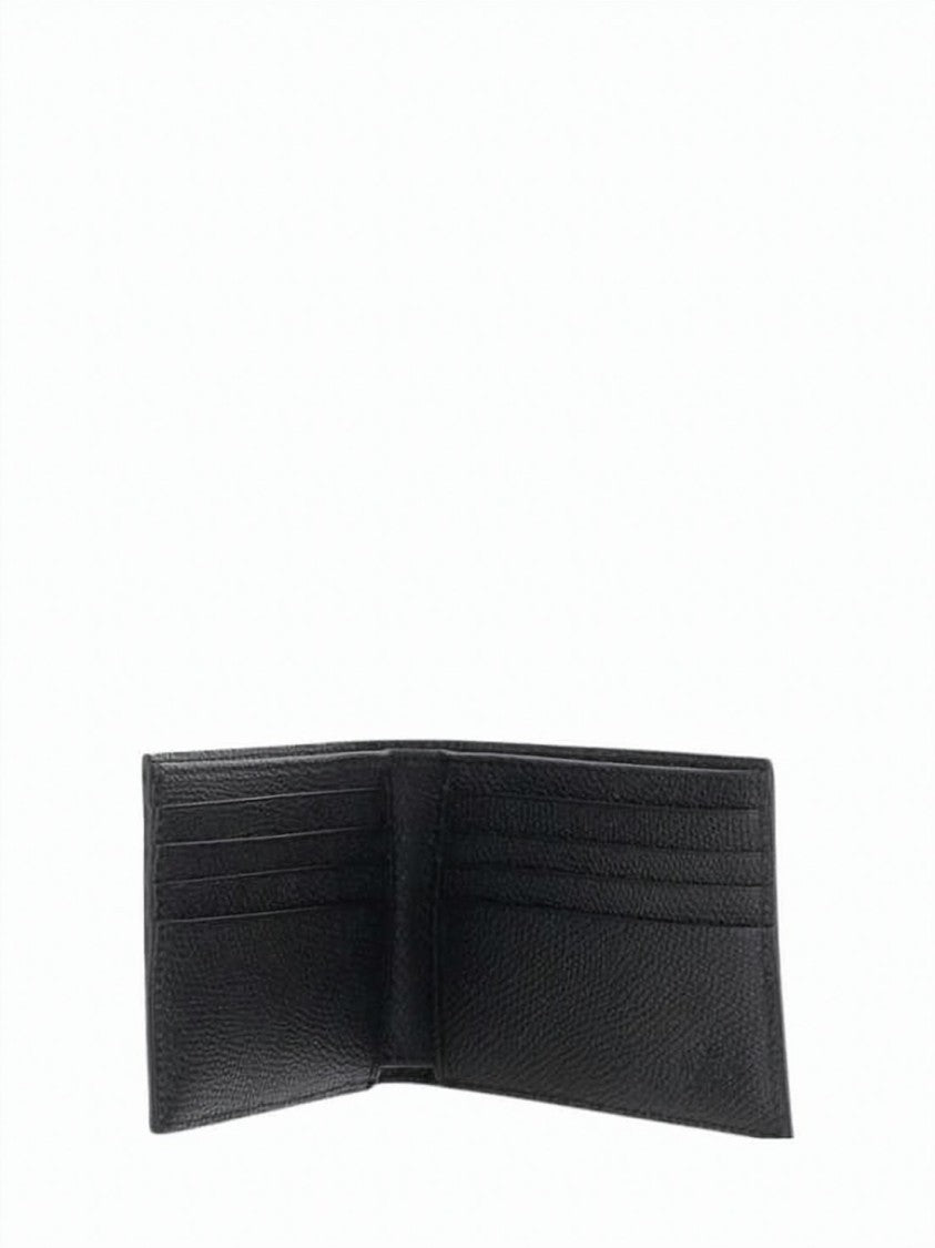 Valentino Garavani Textured Leather Bifold Wallet With Metallic Logo