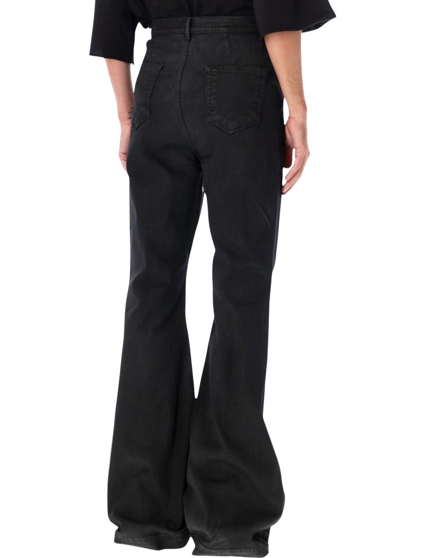 Drkshdw By Rick Owens Coated Denim Bolan Bootcut Jeans
