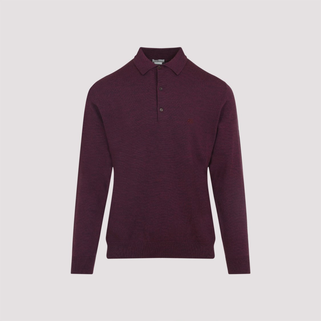 Etro Red Wool Polo Sweater With Button Placket