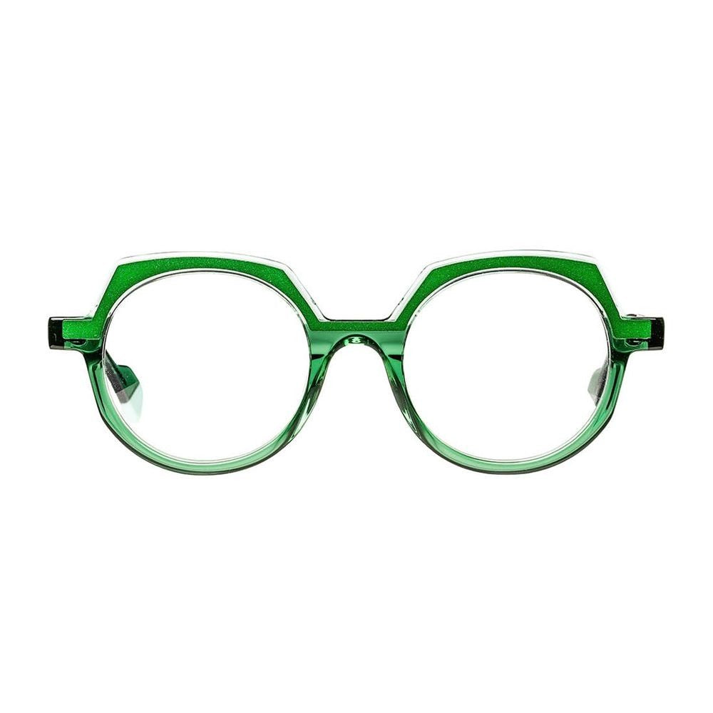 Matttew Octa Octagonal-Round Sunglasses With Transparent Green Acetate