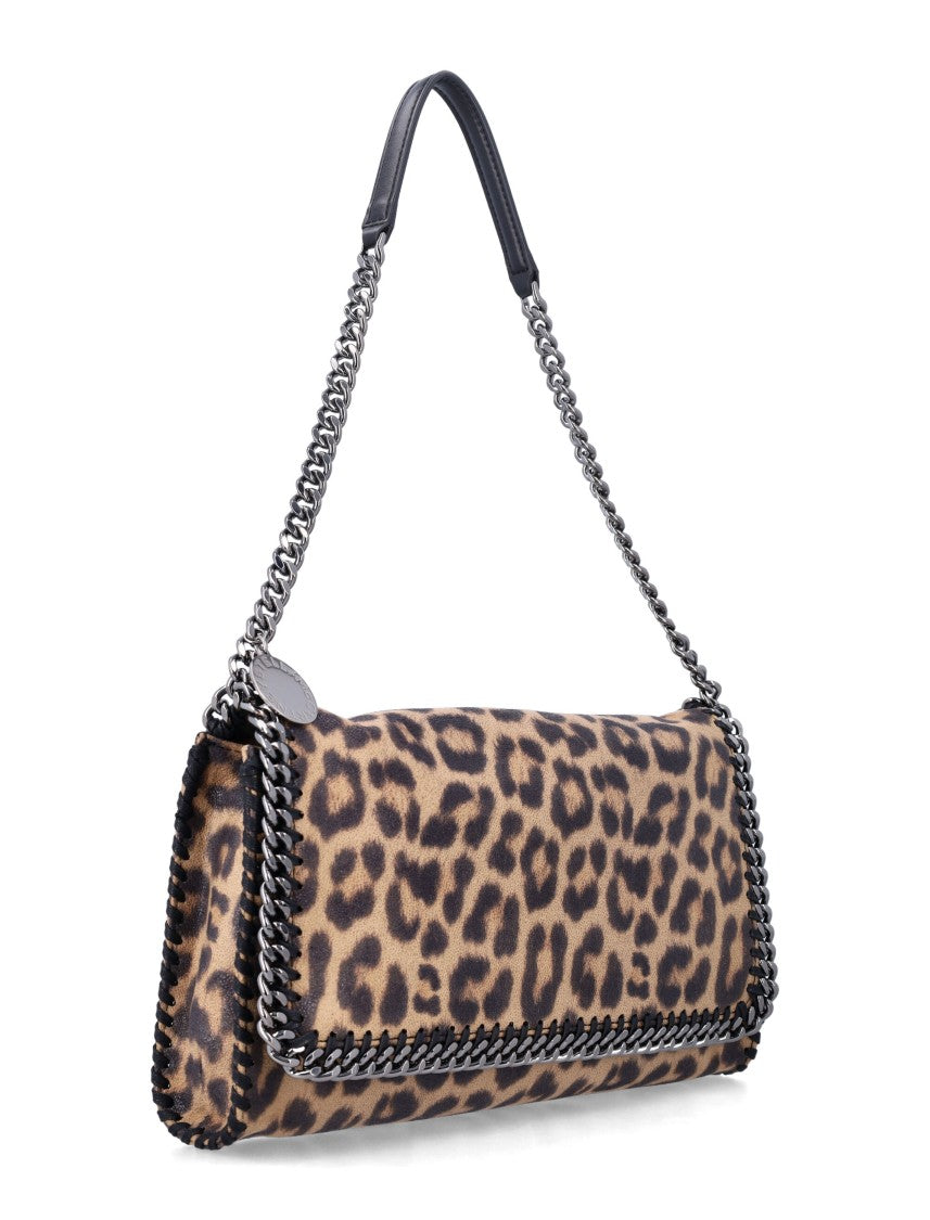Stella Mccartney Rectangular Leopard Print Flap Bag With Chain Trim