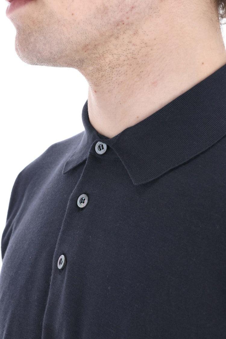 Drumohr Lightweight Cotton Long Sleeve Polo