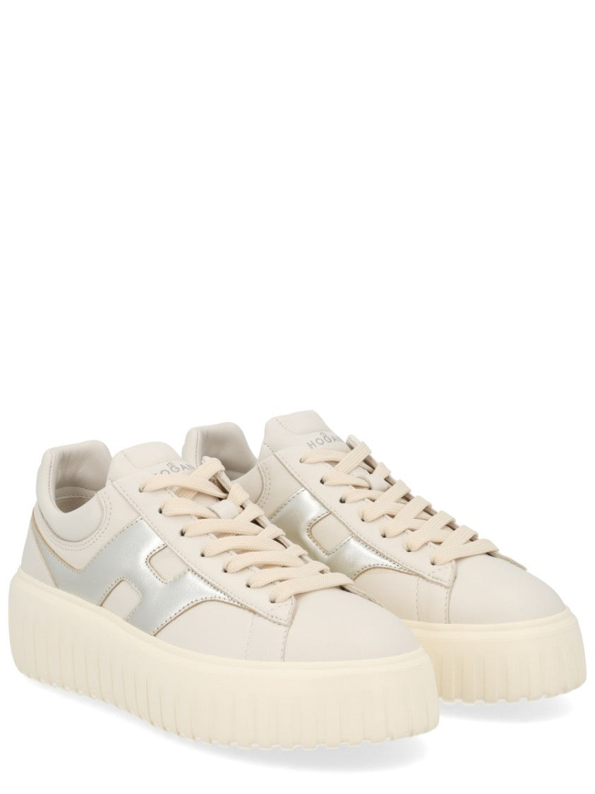 Hogan Low-Top Sneakers With Metallic 'H' Stripe And Padded Collar