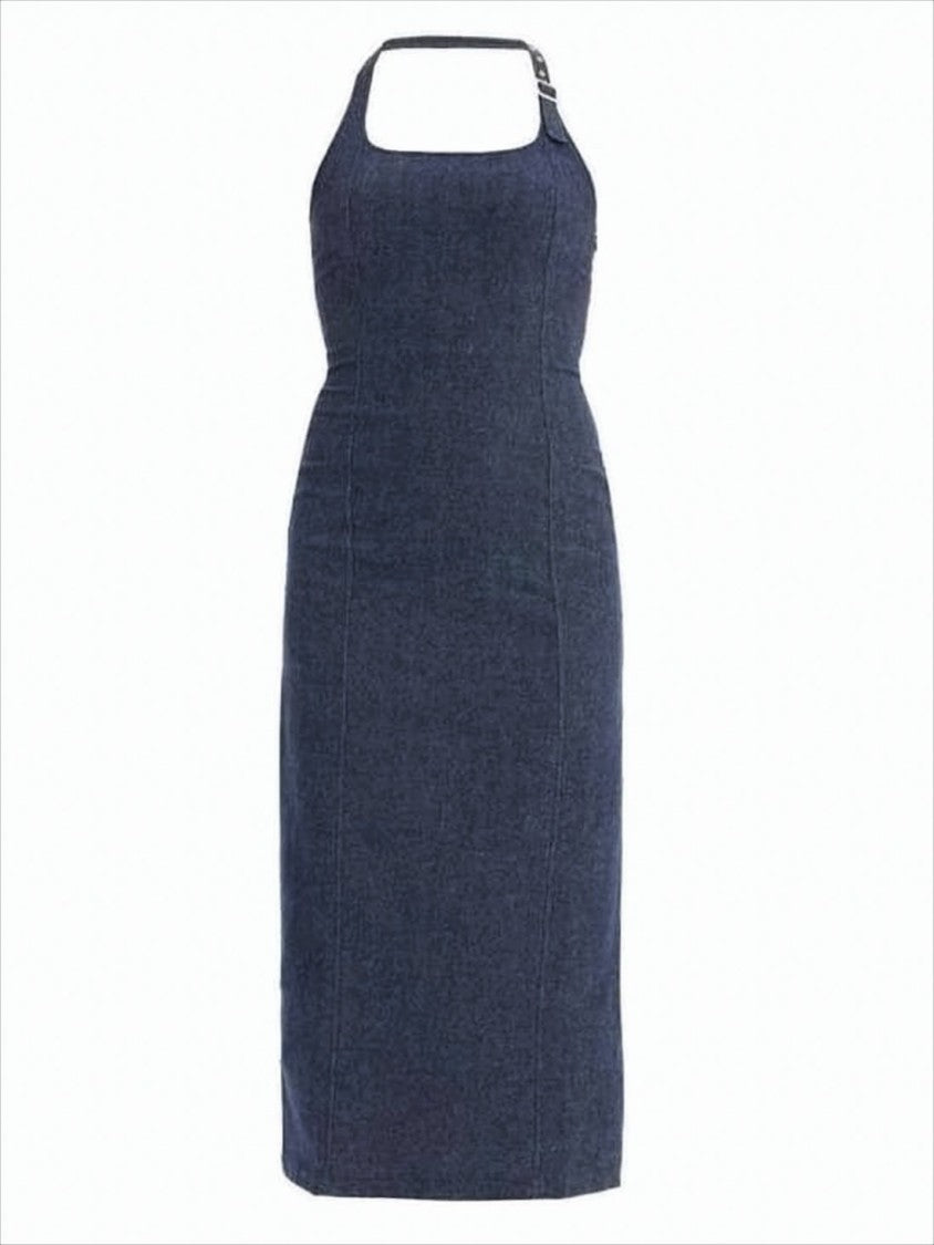 Paloma Wool Fitted Midi Dress With Square Neckline And Side Slit