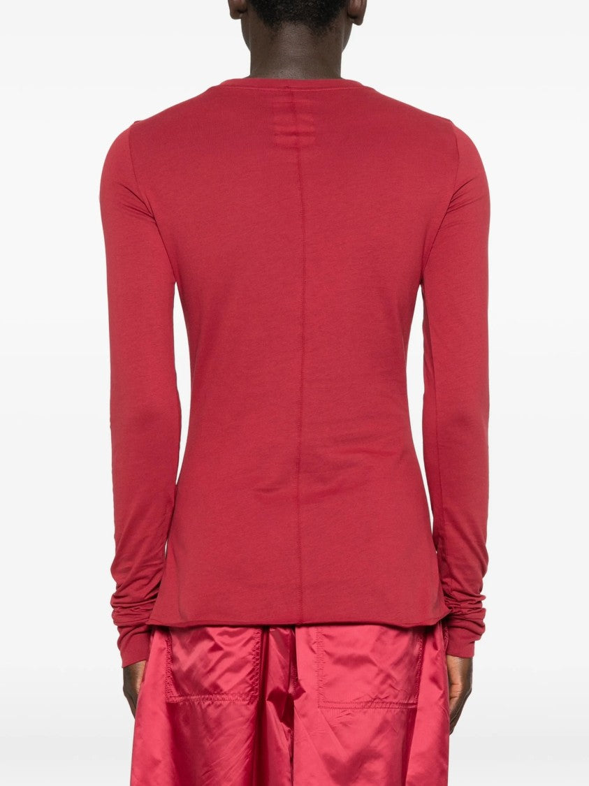Moncler X Rick Owens Red Knitted Girder Long-Sleeve T-Shirt