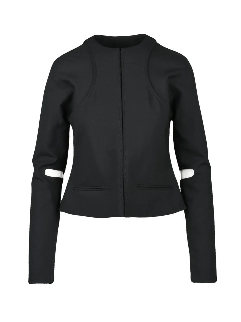 Courrèges Black Polyester-Blend Scuba Jacket