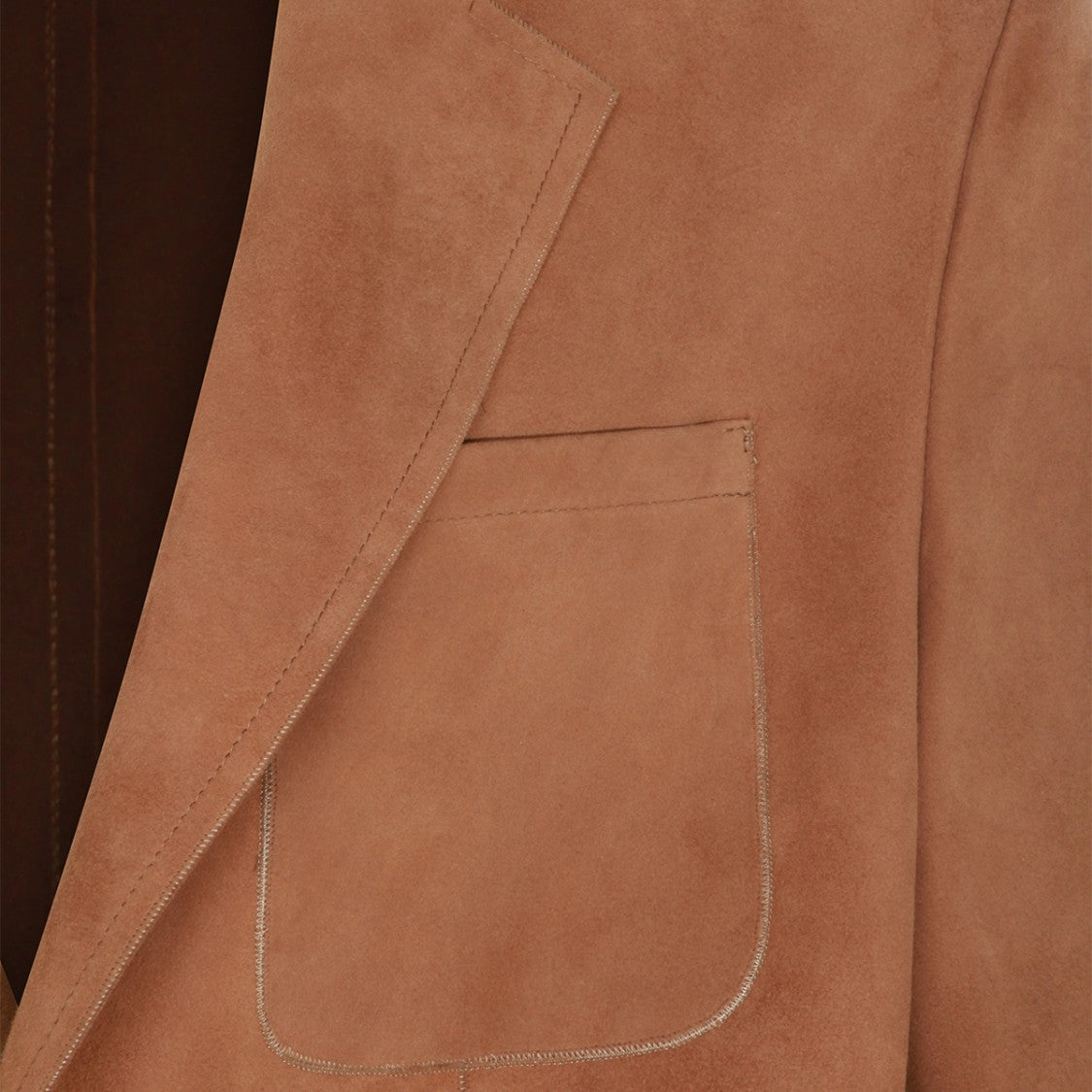 Canali Brown Suede Jacket With Tailored Fit And Notched Lapel