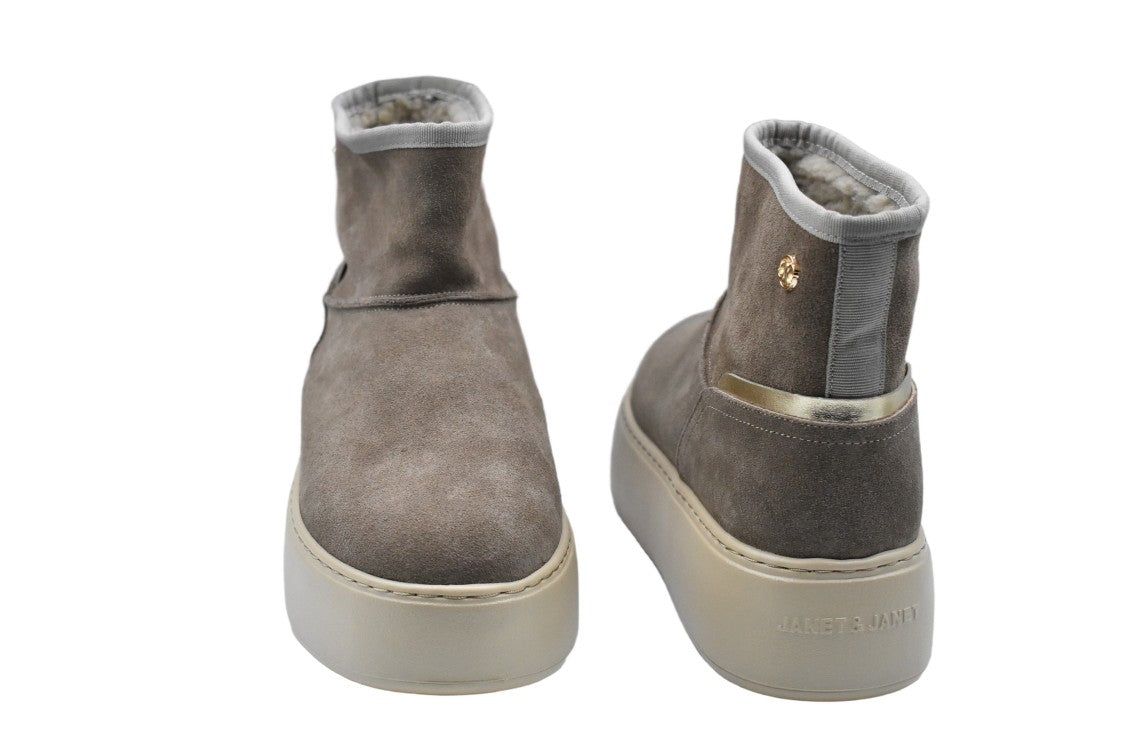 Janet & Janet Taupe Suede Ankle Boots