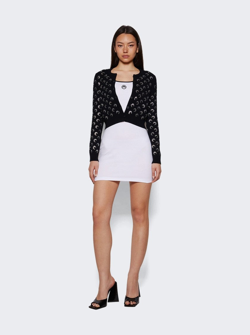 Marine Serre Moon Logo Jersey Mini Dress White