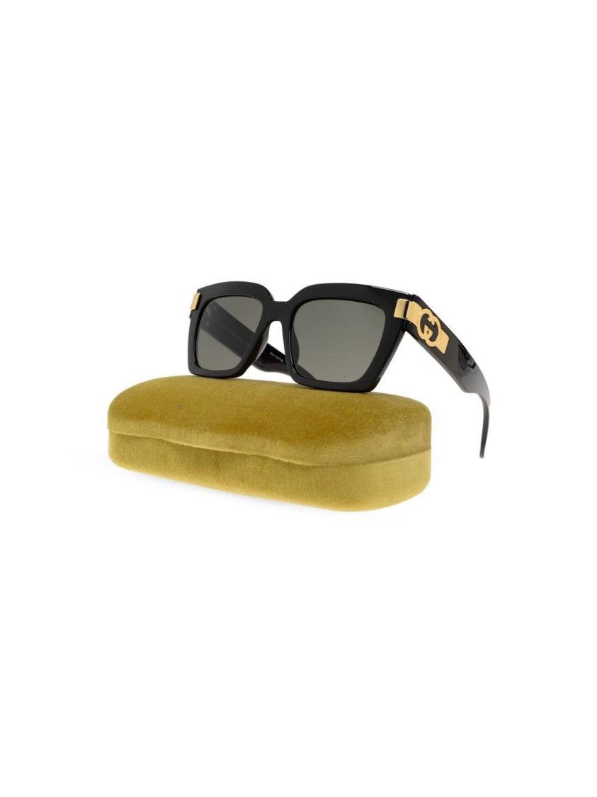Gucci Black Rectangular Sunglasses
