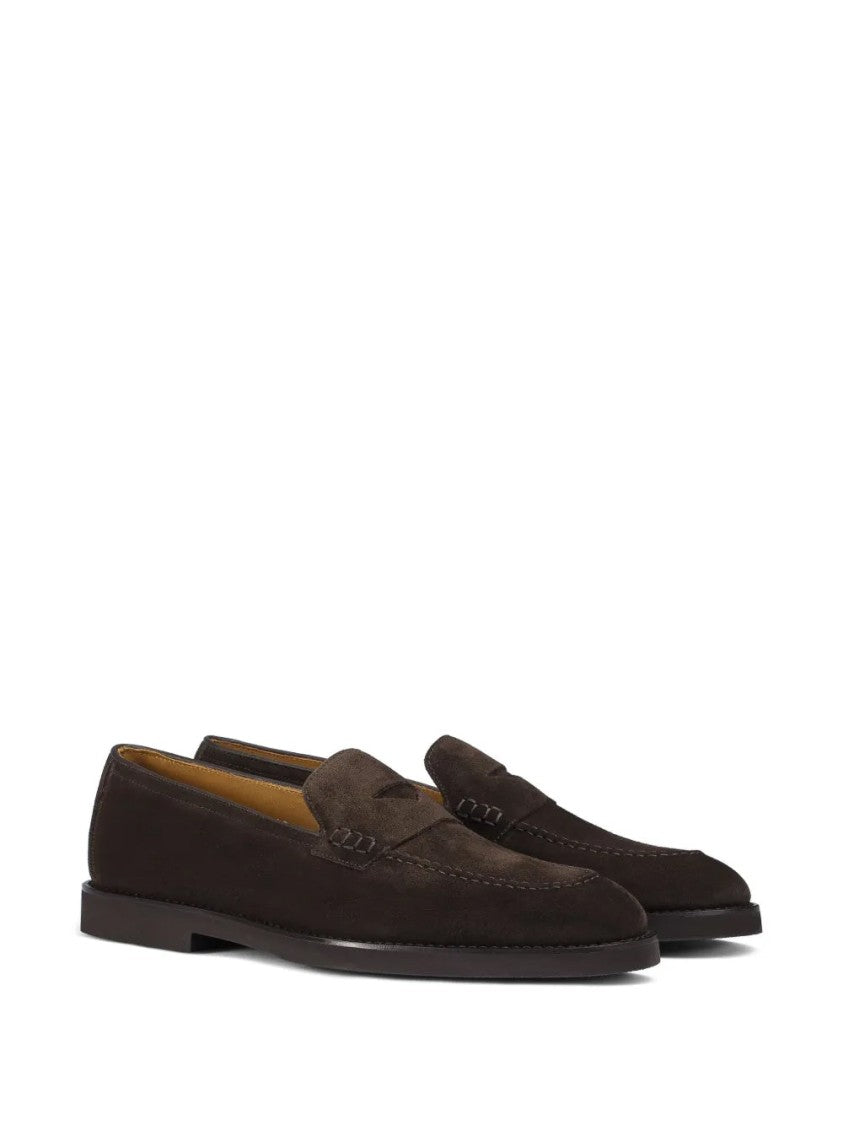 Doucal's Brown Suede Loafers With Timeless Elegance