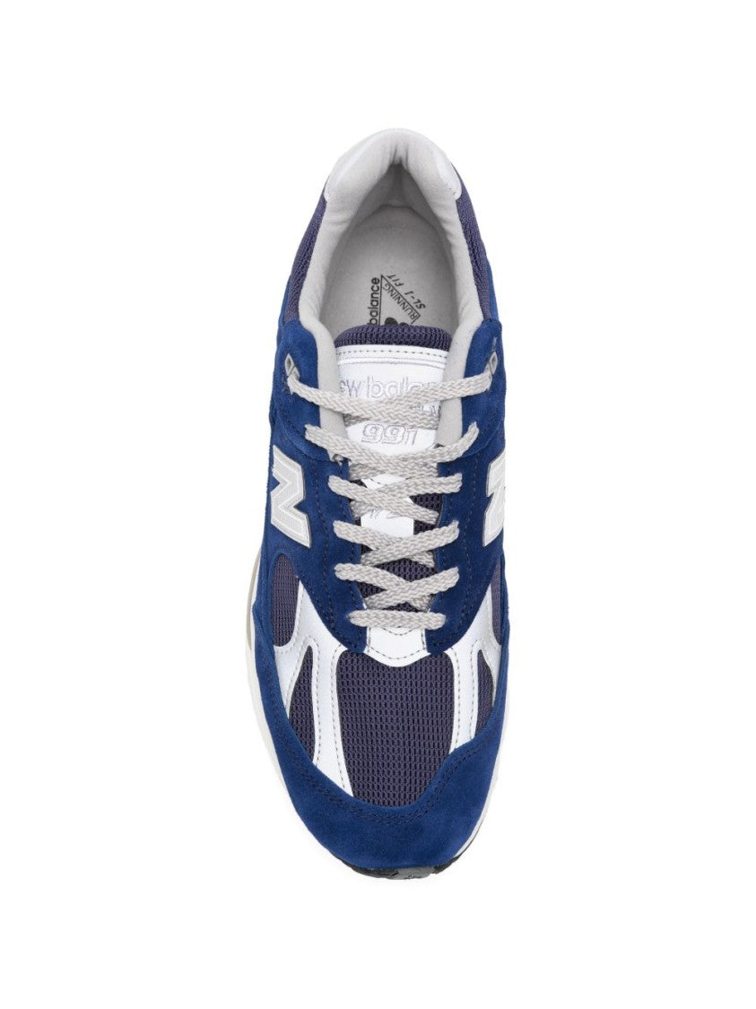 New Balance Blue 991V2 Suede Layered Cushioning Sneakers