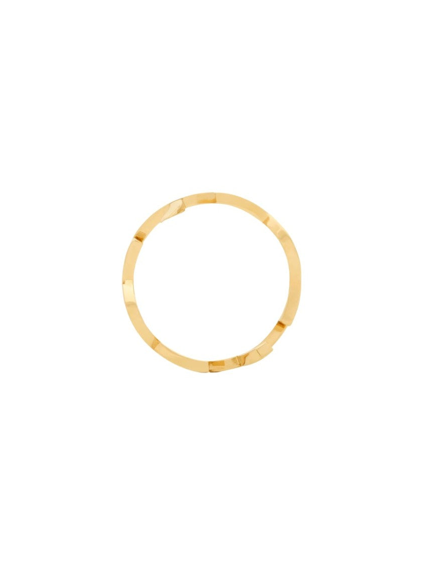 Saint Laurent Intricately Designed Polished Brass Ring By Saint Laurent