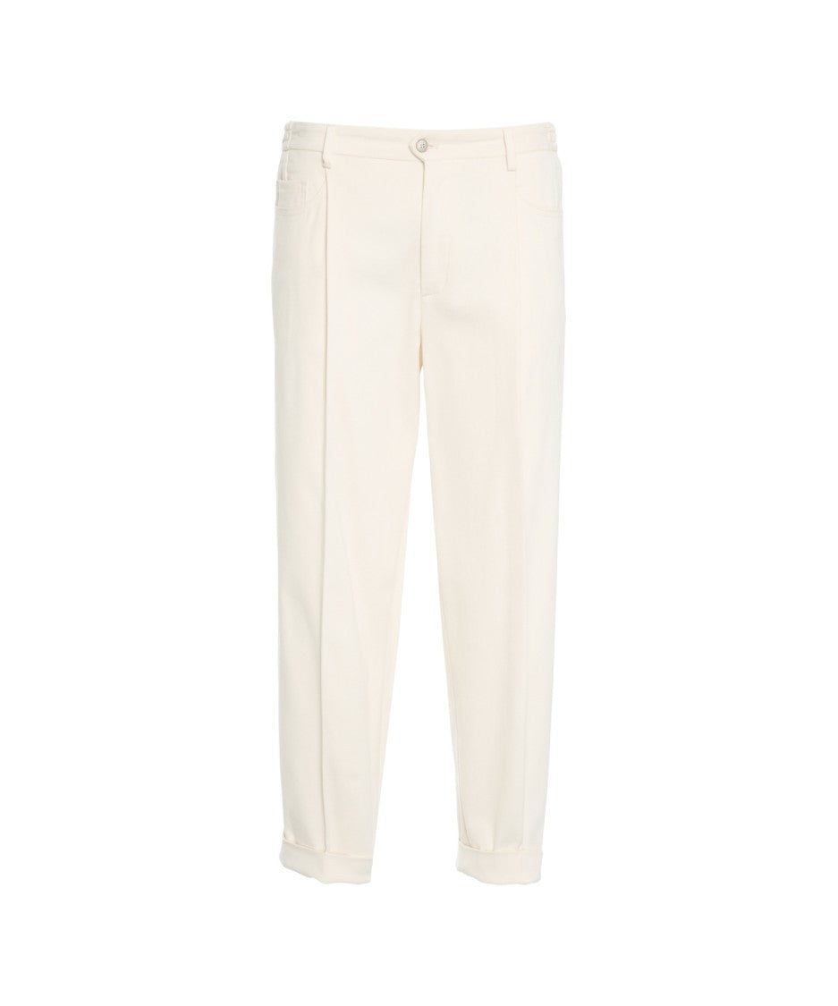 Briglia Straight-Cut Chinos With Tailored Silhouette And Hidden Zip Closure